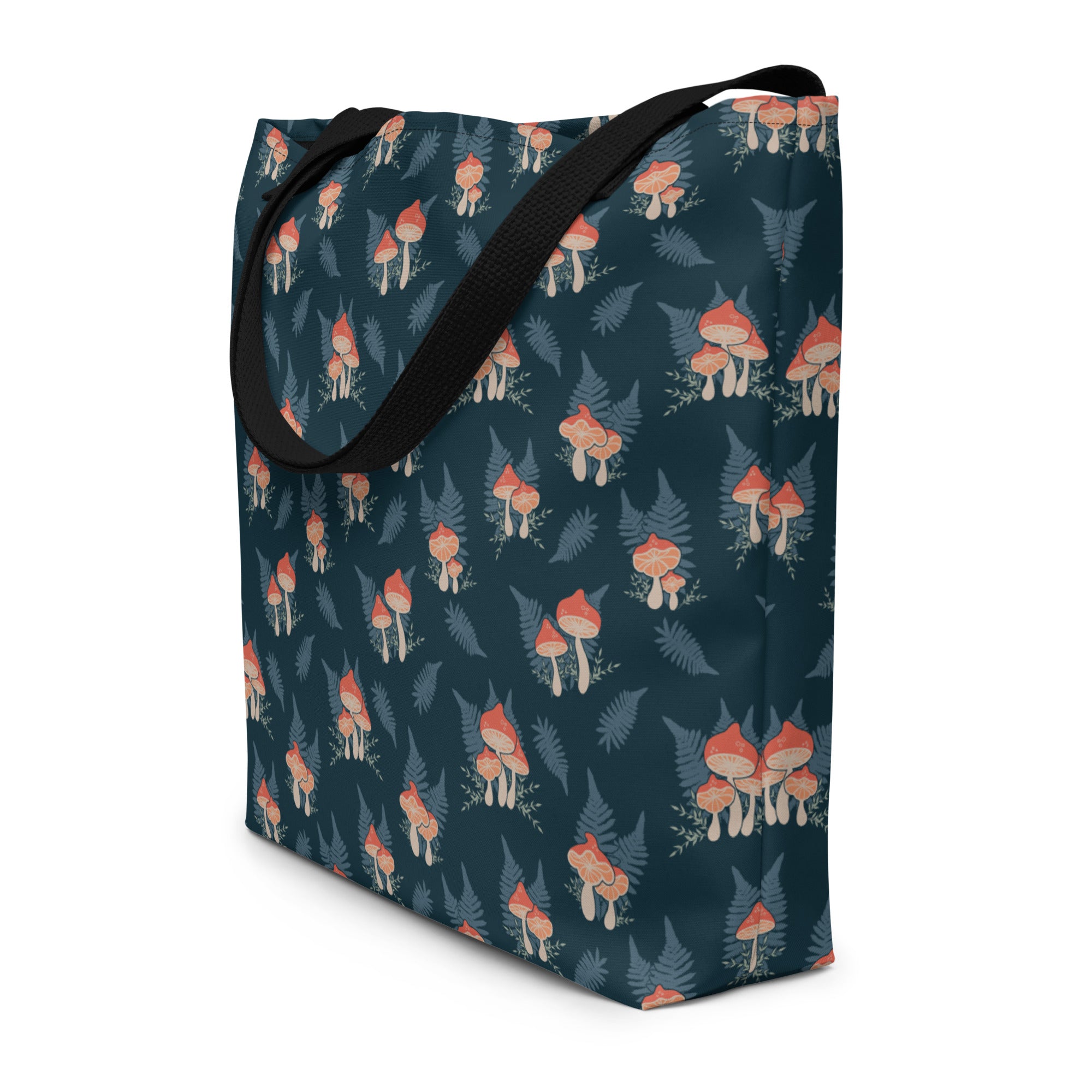 Fern & Fungi Deluxe Market Tote: A Whimsical Mushroom Forest