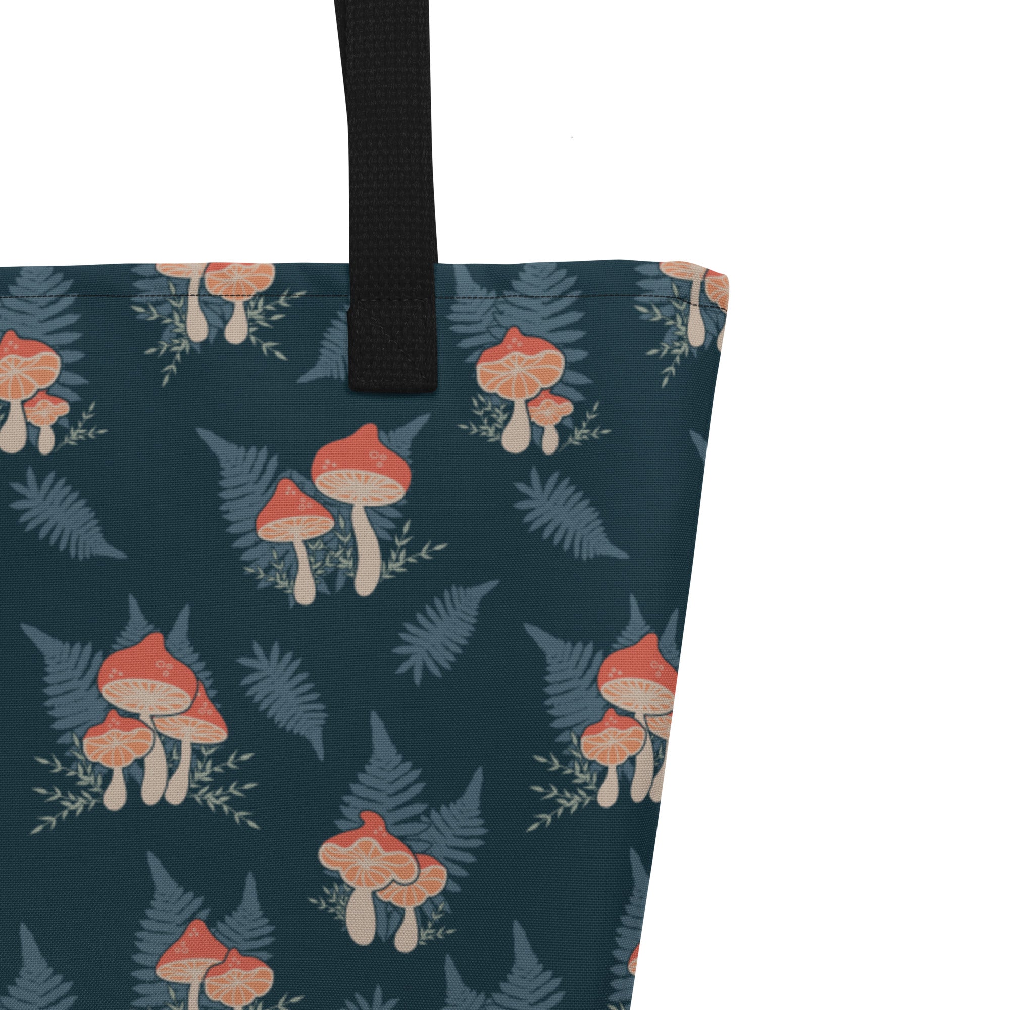 Fern & Fungi Deluxe Market Tote: A Whimsical Mushroom Forest