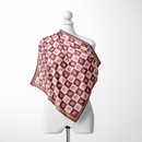 Strawberry Fields Silk Scarf: Sweet Pink Checkerboard Pattern