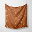 Boho Spice Silk Scarf: Geometric Burnt Orange & Ivory Elements