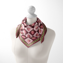 Strawberry Fields Silk Scarf: Sweet Pink Checkerboard Pattern