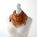 Boho Spice Silk Scarf: Geometric Burnt Orange & Ivory Elements