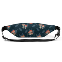 Navy and Coral Mushroom Fanny Pack: Forest Friends