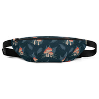 Navy and Coral Mushroom Fanny Pack: Forest Friends