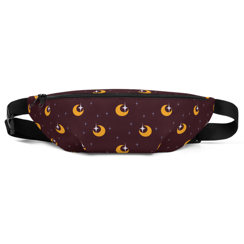 Golden Crescent Moon Fanny Pack: Work, Wander & Slay