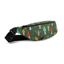 Mushrooms & Raindrops Green Fanny Pack: Whimsical Forest Fun