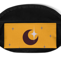 Golden Crescent Moon Fanny Pack: Work, Wander & Slay