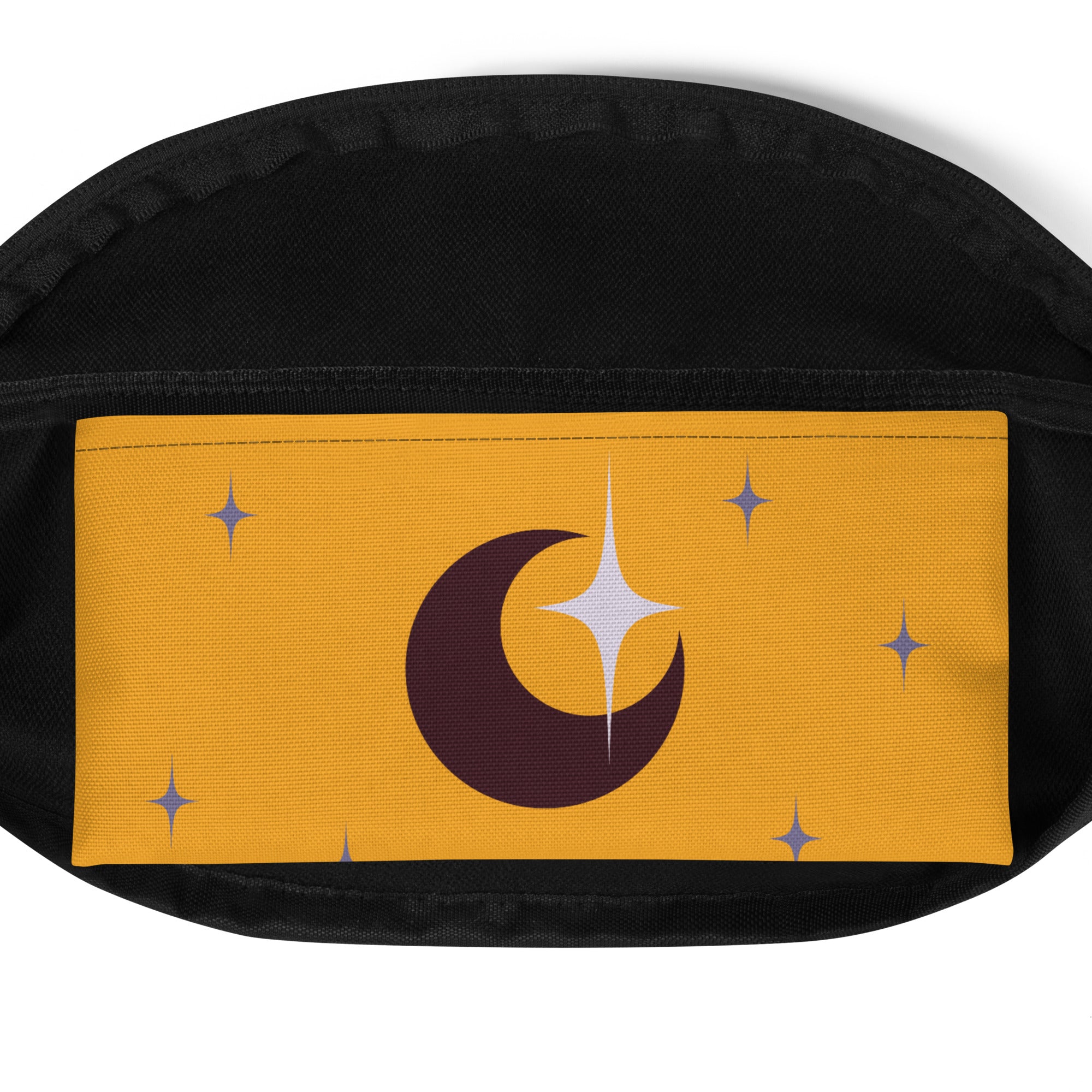 Golden Crescent Moon Fanny Pack: Work, Wander & Slay