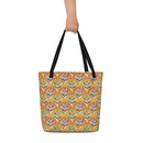 Groovy Vibes Fans & Ferns Deluxe Market Tote: 1970s Retro Market Essential