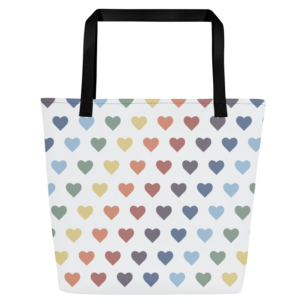 Rainbow Heart Deluxe Market Tote: Showcase Your Pride