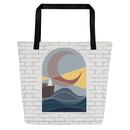 Lighthouse & Moon Deluxe Market Tote: Coastal Dreams