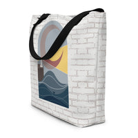 Lighthouse & Moon Deluxe Market Tote: Coastal Dreams