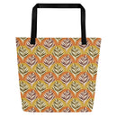 Groovy Vibes Fans & Ferns Deluxe Market Tote: 1970s Retro Market Essential