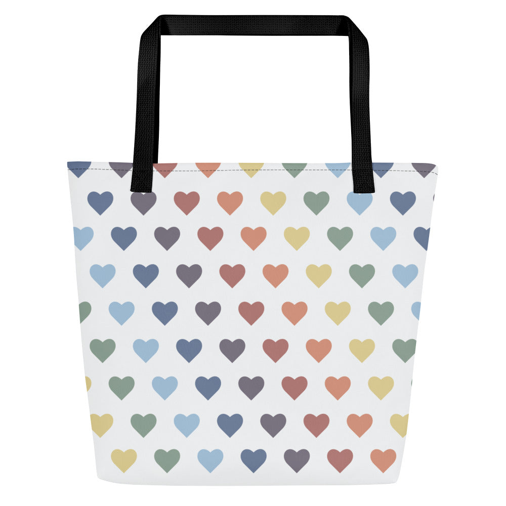 Rainbow Heart Deluxe Market Tote: Showcase Your Pride