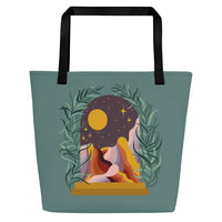 Deluxe Market Tote Bag with Strange Portals print by Sky Blossom Studio