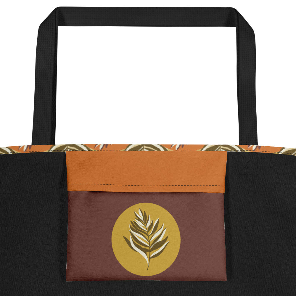 Groovy Vibes Fans & Ferns Deluxe Market Tote: 1970s Retro Market Essential