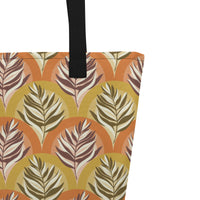 Groovy Vibes Fans & Ferns Deluxe Market Tote: 1970s Retro Market Essential