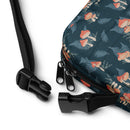 Ferns & Fungi Crossbody Bag: A Playful Navy & Coral Mushroom Forest